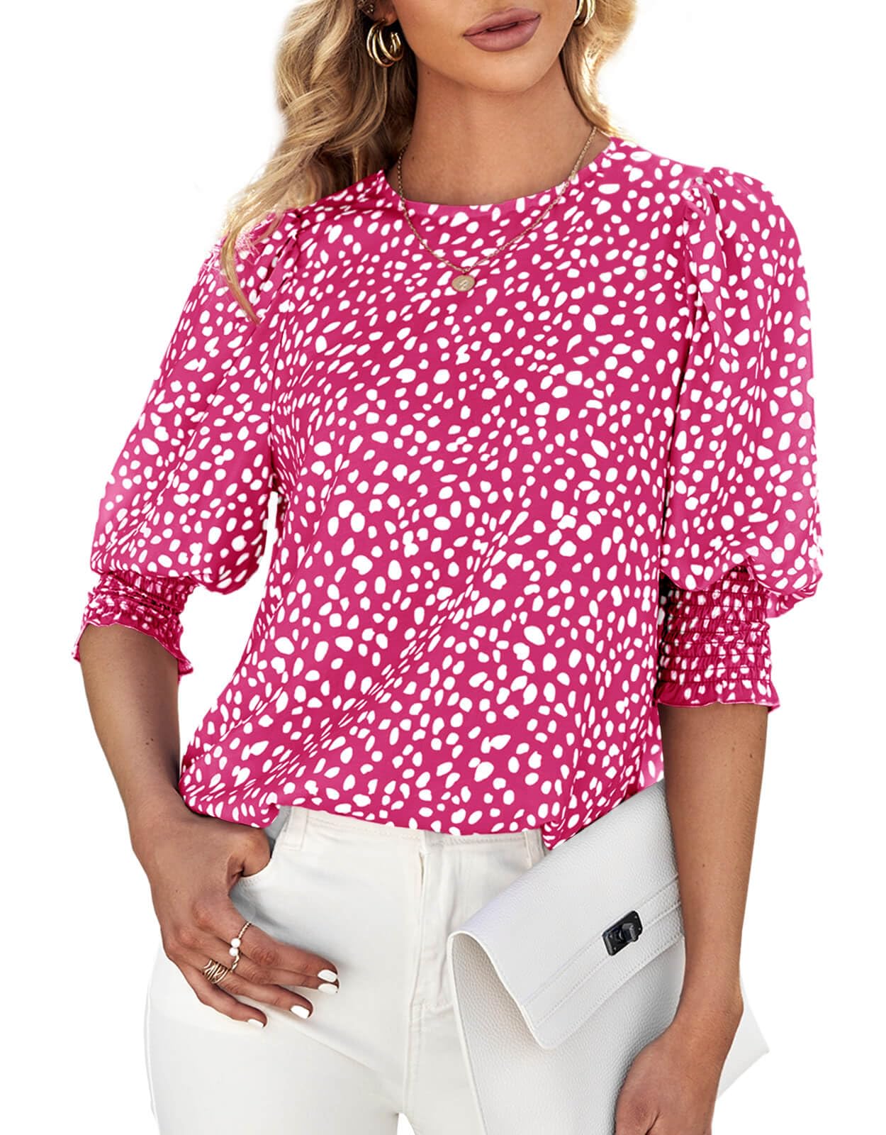 Women's Polka Dot Three-quarter Sleeve T-Shirt Top（Buy 2 Free Shipping)