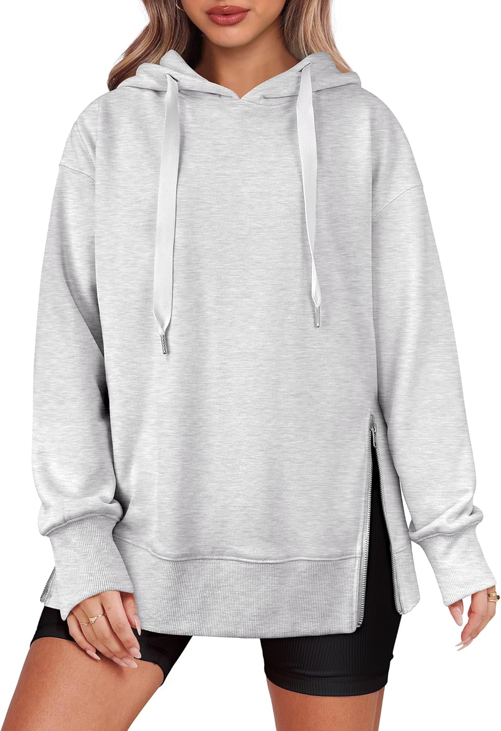 Oversized Side Zipper Tunic Pullover Hoodie (Buy 2 Free Shipping)