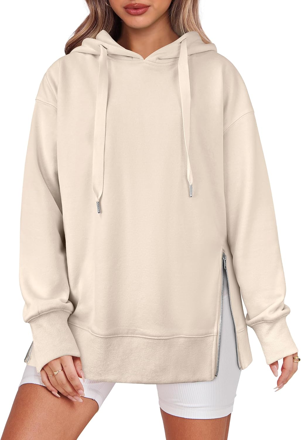 Oversized Side Zipper Tunic Pullover Hoodie (Buy 2 Free Shipping)