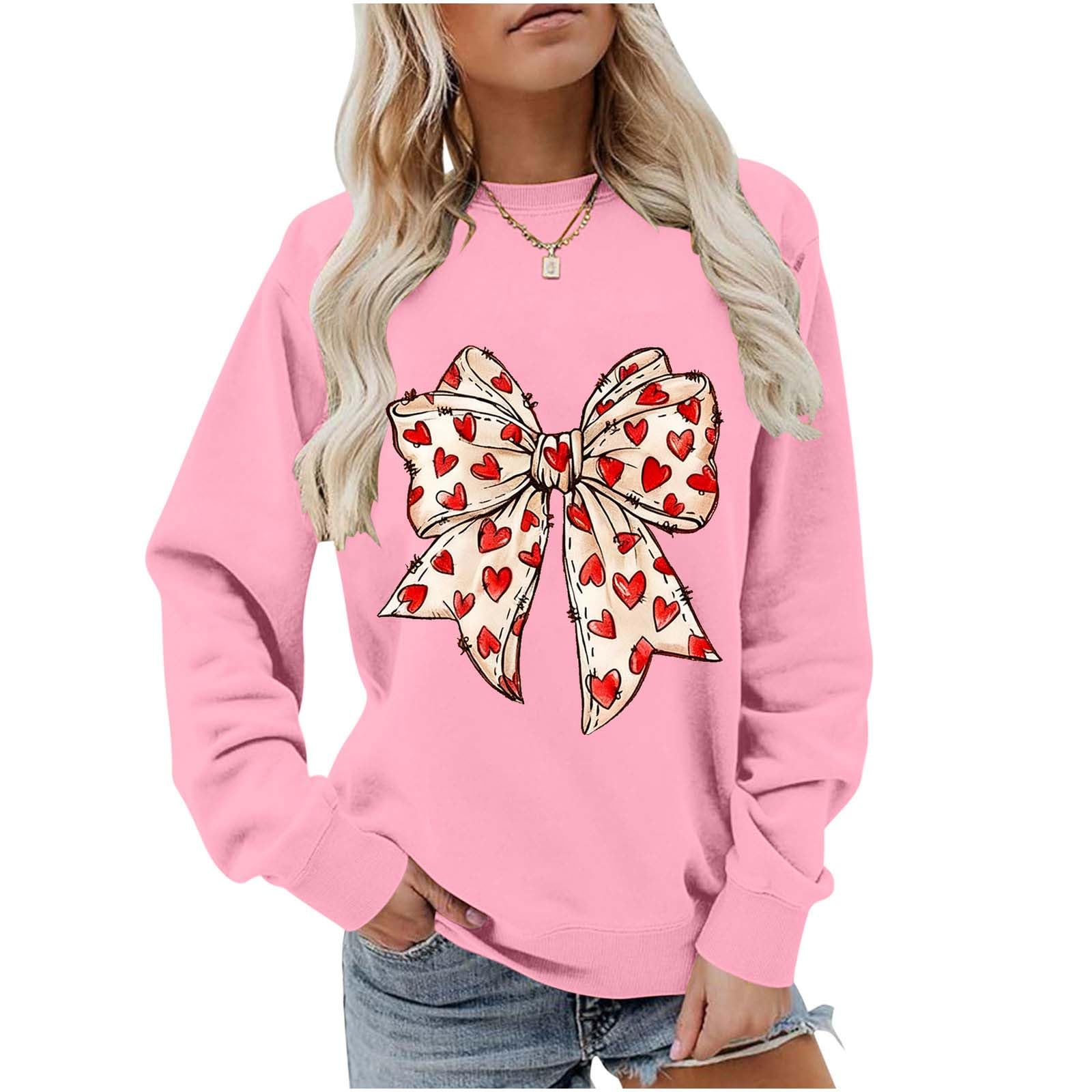 Valentines Day Heart Bow Sweatshirt