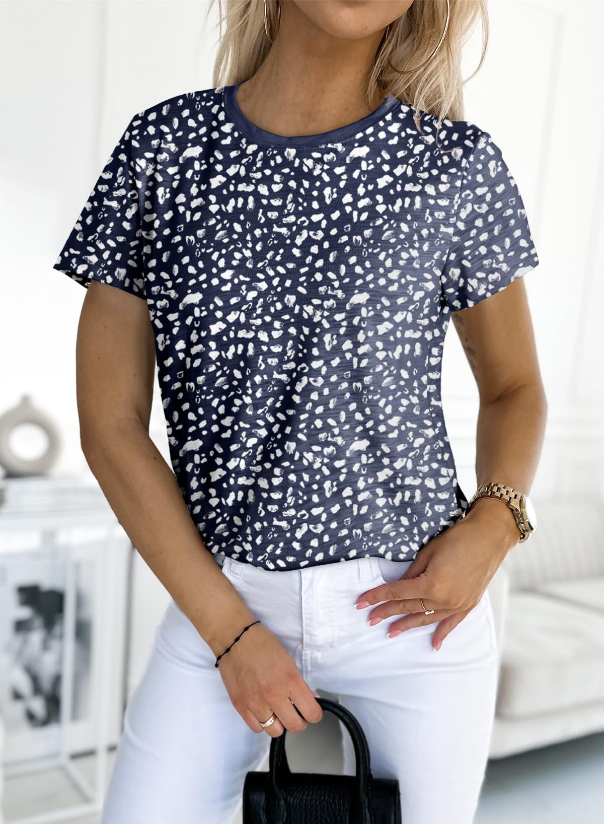 Women's Polka Dot Print Short Sleeve T-Shirt(Buy 3 Free Shipping)