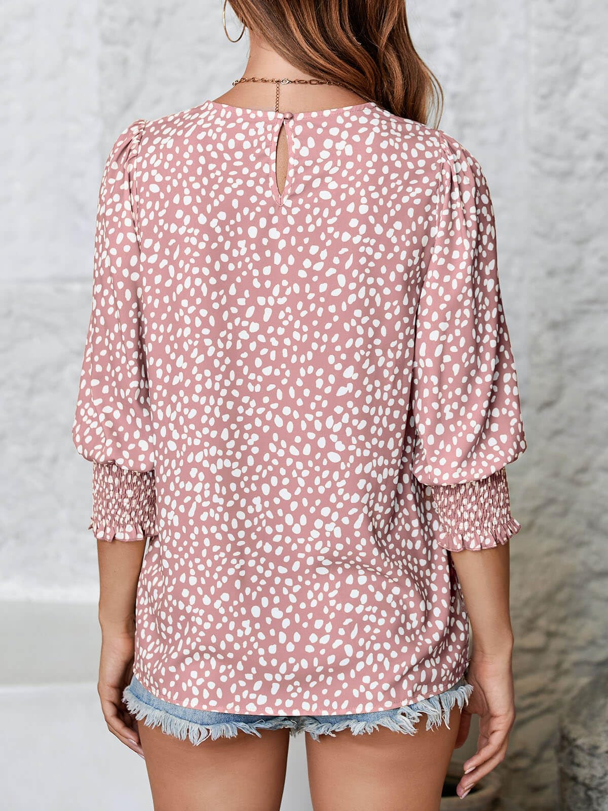 Women's Polka Dot Three-quarter Sleeve T-Shirt Top（Buy 2 Free Shipping)