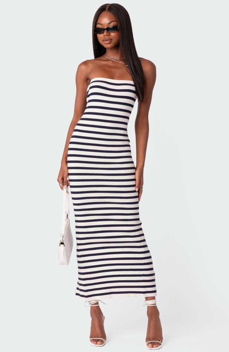Stripe Strapless Maxi Dress(Buy 2 Free Shipping)