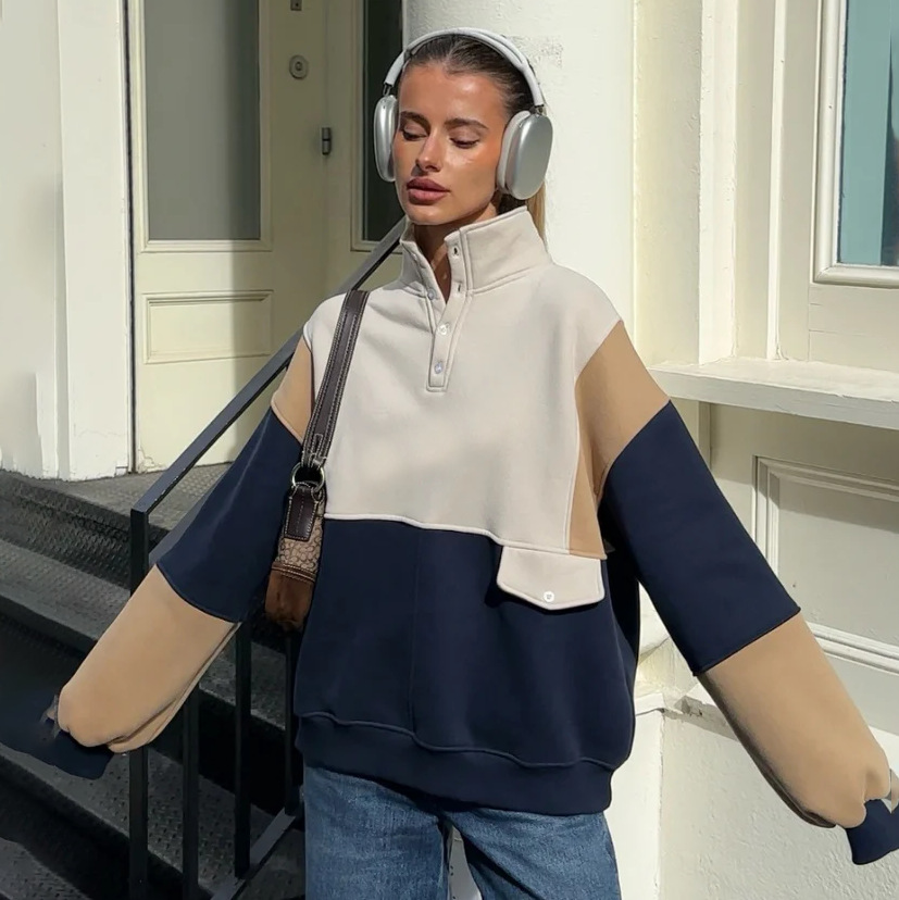 Women's 90s Retro Long Sleeve Contrast Sweatshirt(Buy 2 Free Shipping)