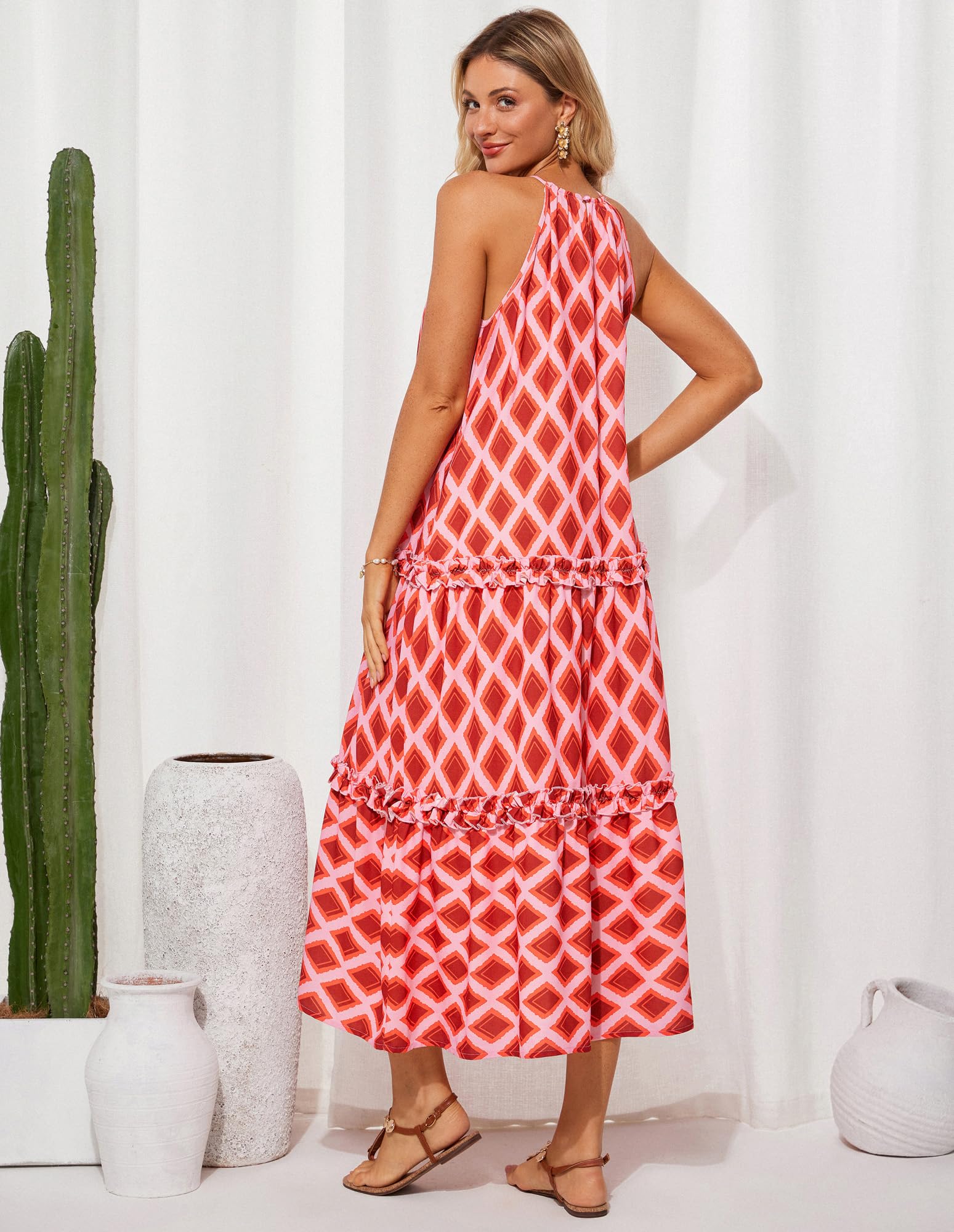 Women's Elegant Hollower Out Waist A  Line Spaghetti Straps Dress 