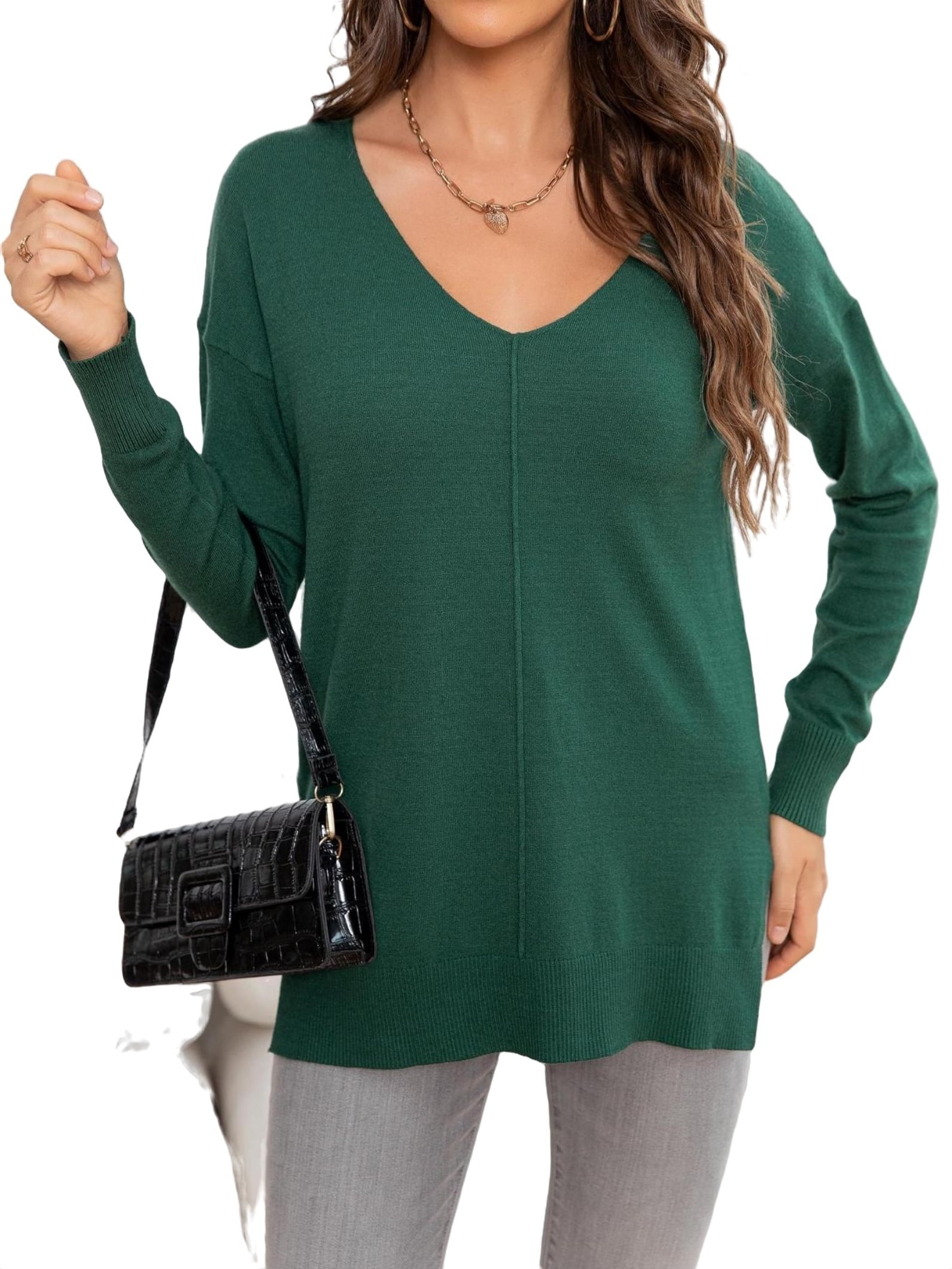 ✨Women's Casual Solid V Neck Pullover(Buy 2 Free Shipping)