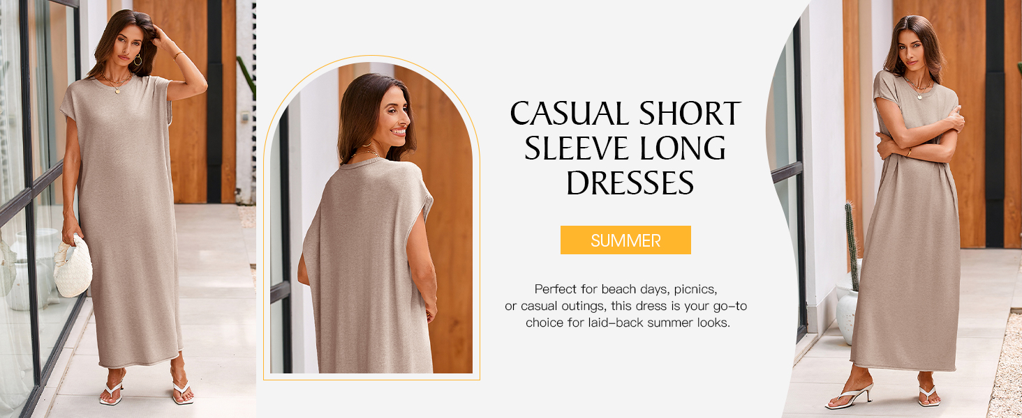 Wenrine Womens Summer Knit Dress