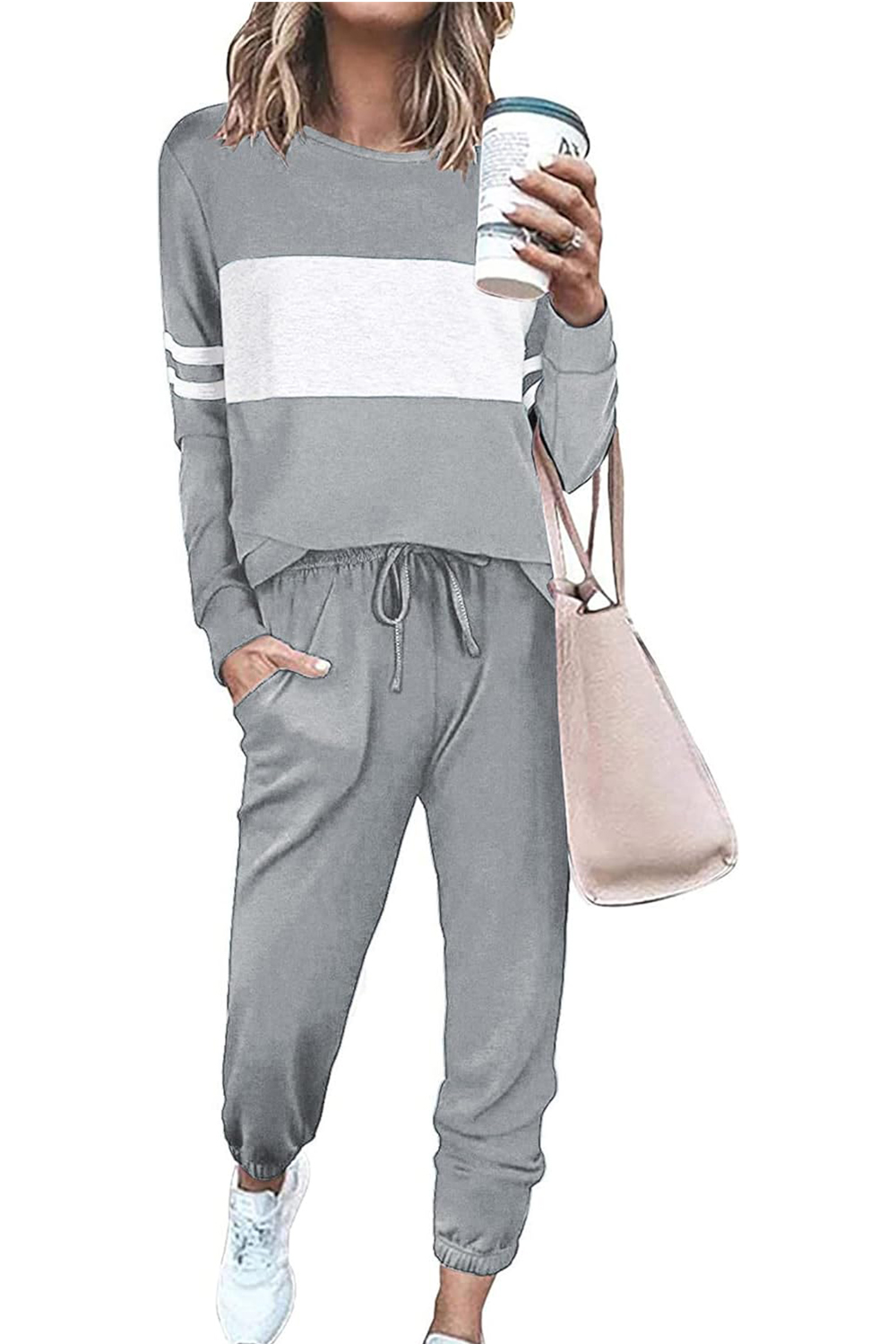 Casual Color Block 2-Piece Loungewear Set  (Final Days: Big Savings!!!)