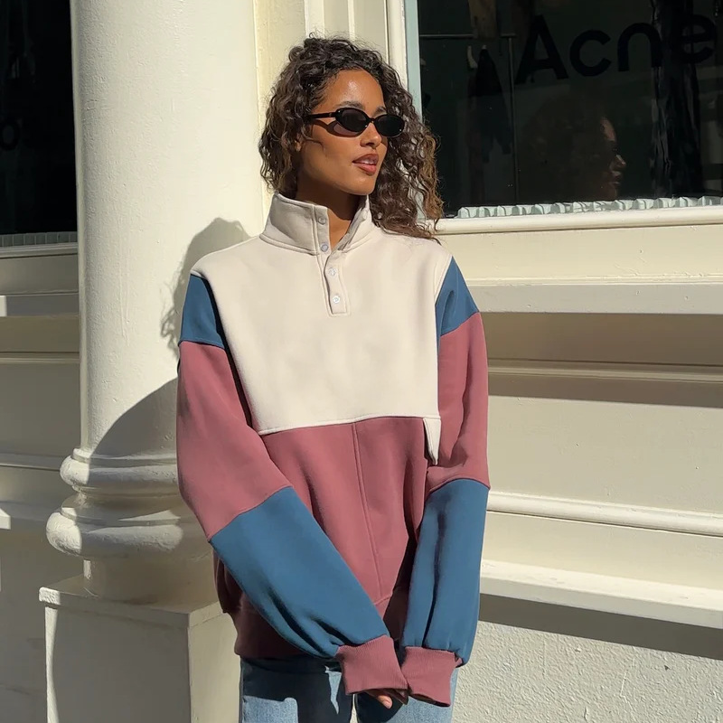 Women's 90s Retro Long Sleeve Contrast Sweatshirt(Buy 2 Free Shipping)