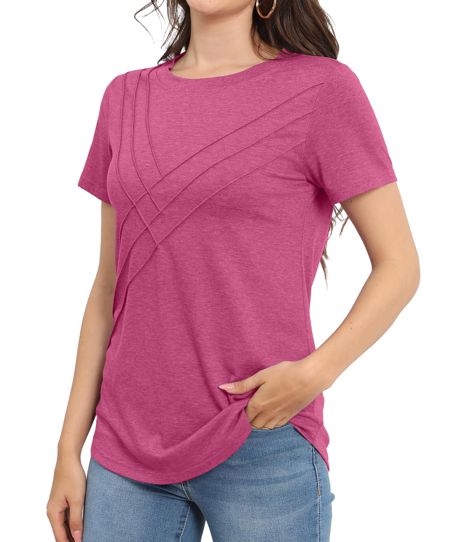 Women's Pleated Short Sleeve Top (buy 3 free shipping!!!)