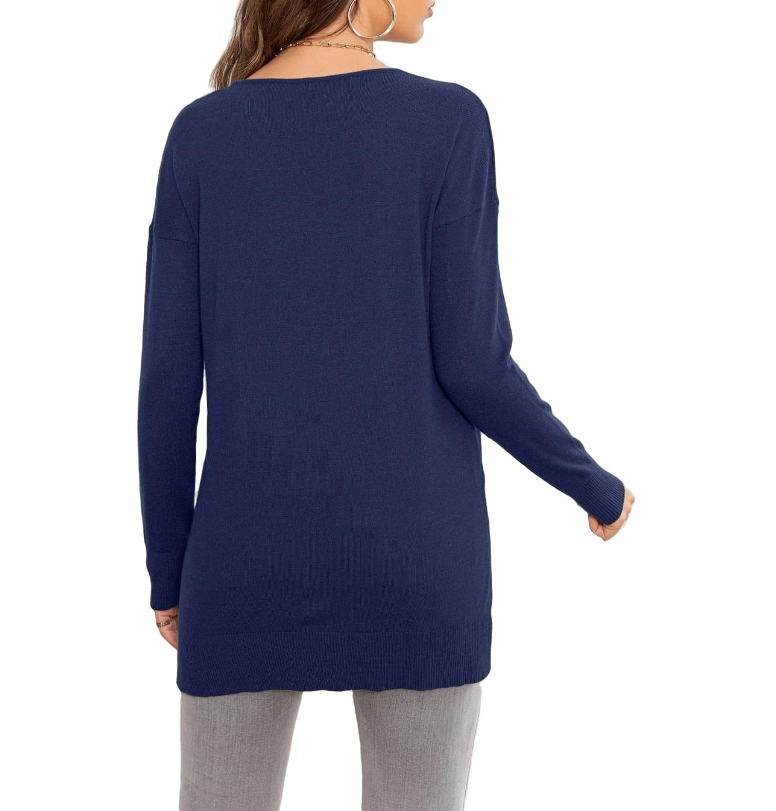 ✨Women's Casual Solid V Neck Pullover(Buy 2 Free Shipping)