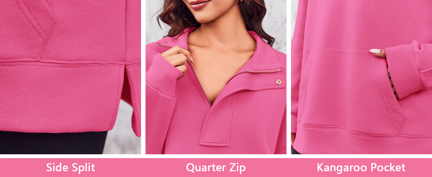 Fisoew Women's Half Zip Oversized Sweatshirts