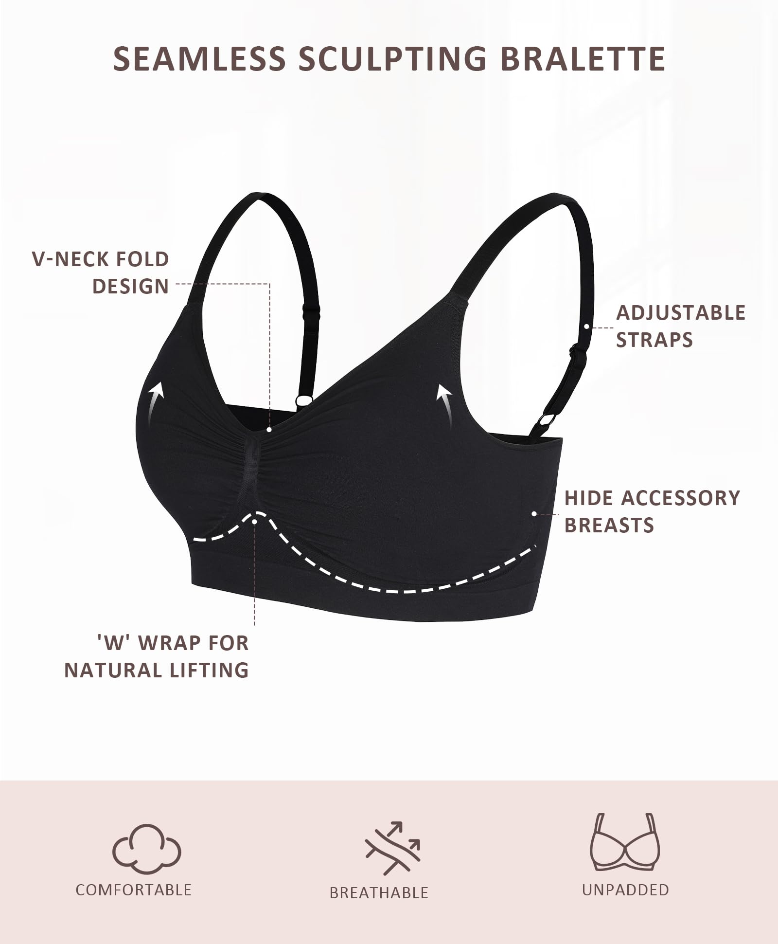 Bralettes for Women with Support Comfortable Bras No Underwire Seamless