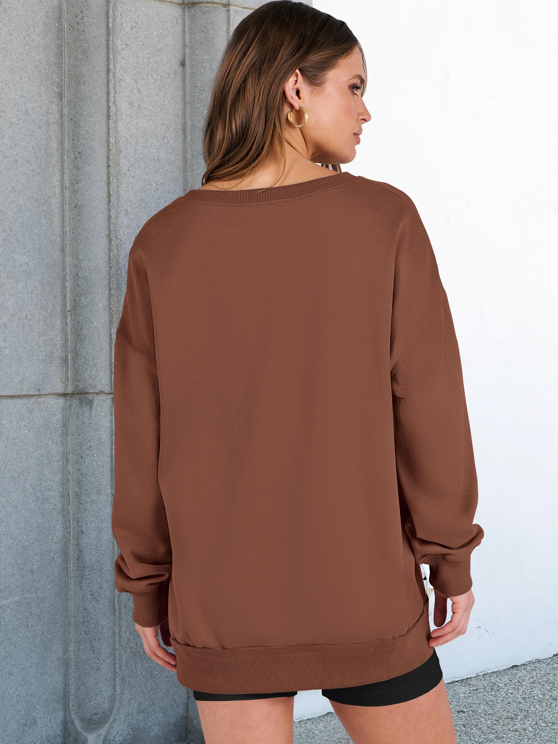Women's  Casual Oversized  V Neck Long Sleeve Sweatshirt
