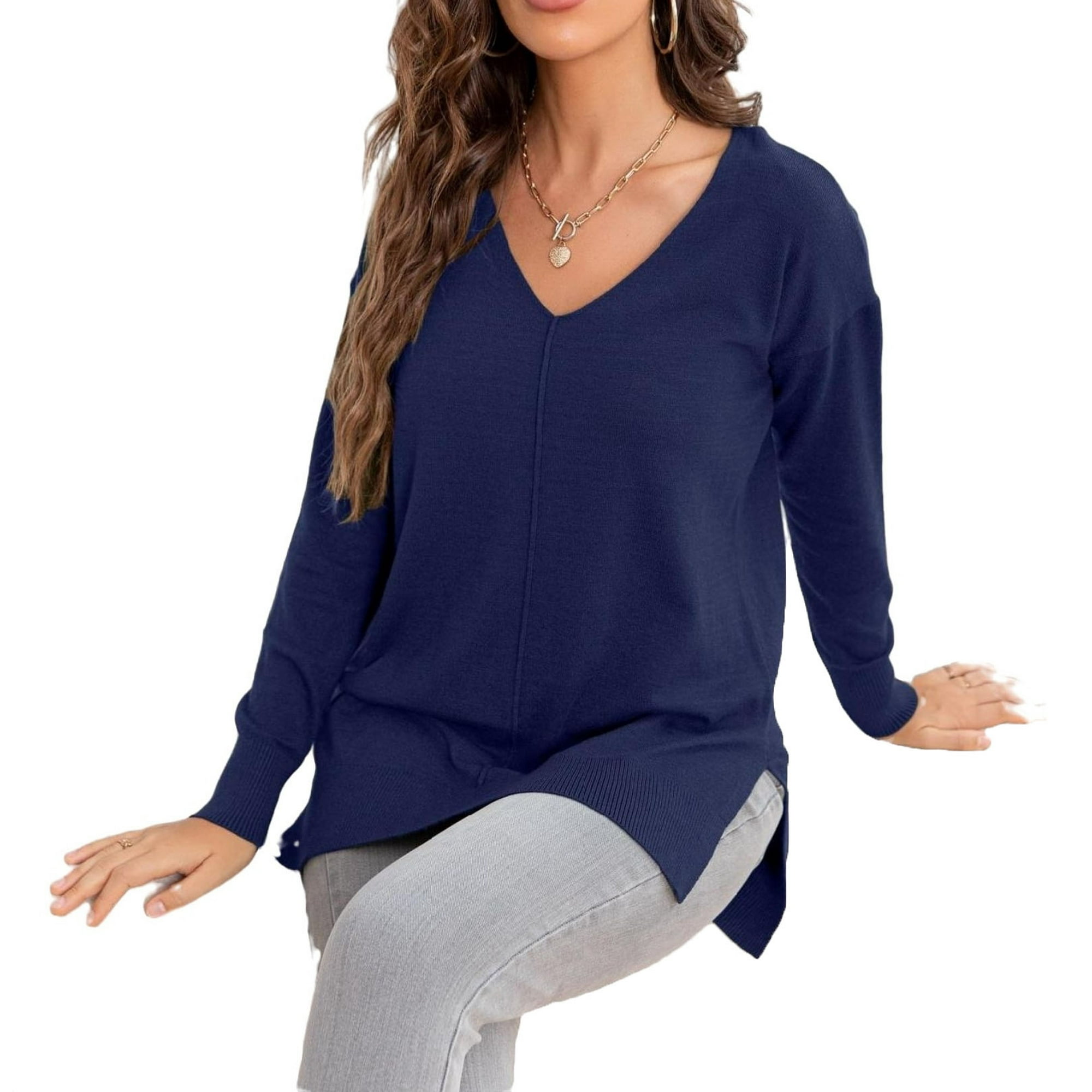 ✨Women's Casual Solid V Neck Pullover(Buy 2 Free Shipping)