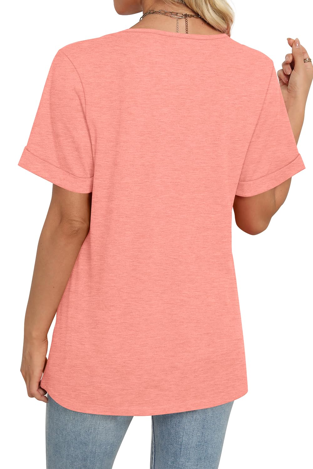 2025 New women's Summer Tops Short Sleeve Basic Casual V Neck T Shirts(BUY 3 FREE SHIPPING)