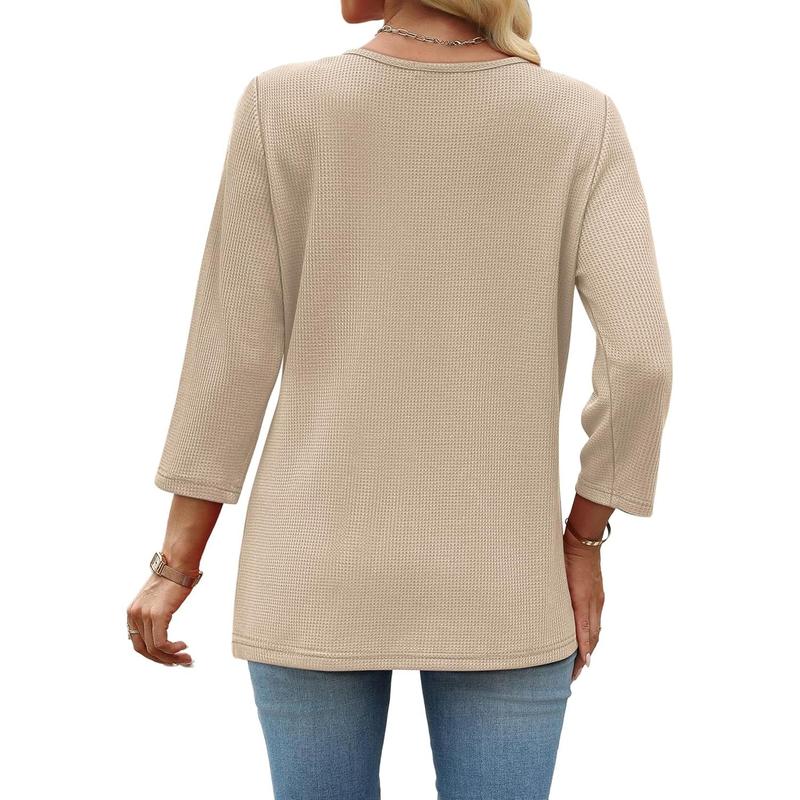 Women Blouses Dressy Casual 3/4 Length Sleeve Tops 