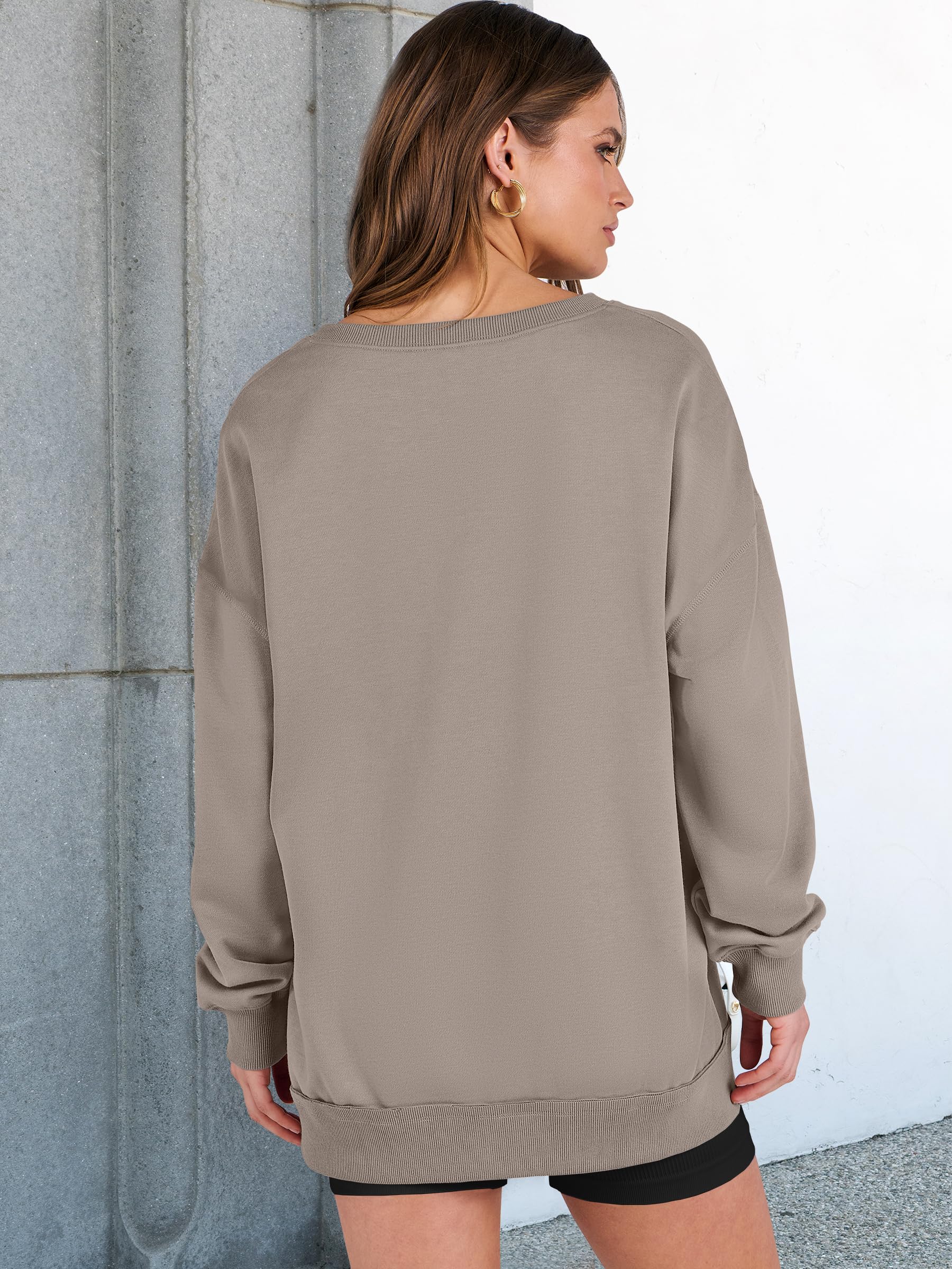 Women's  Casual Oversized  V Neck Long Sleeve Sweatshirt