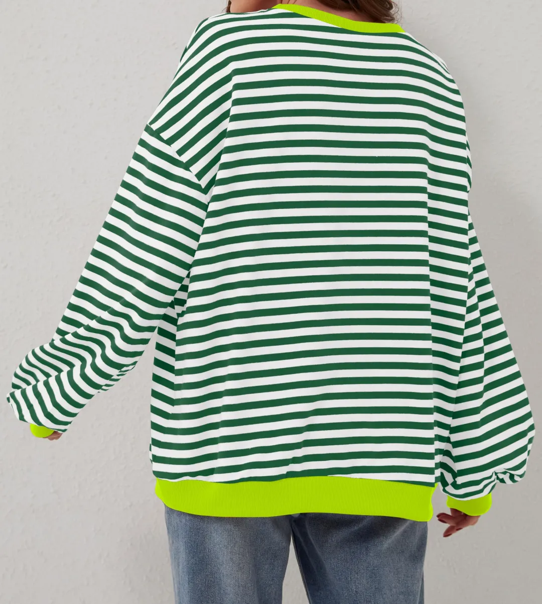 2024 Striped Color Block Oversized Sweatshirt (Buy 2 10% OFF)