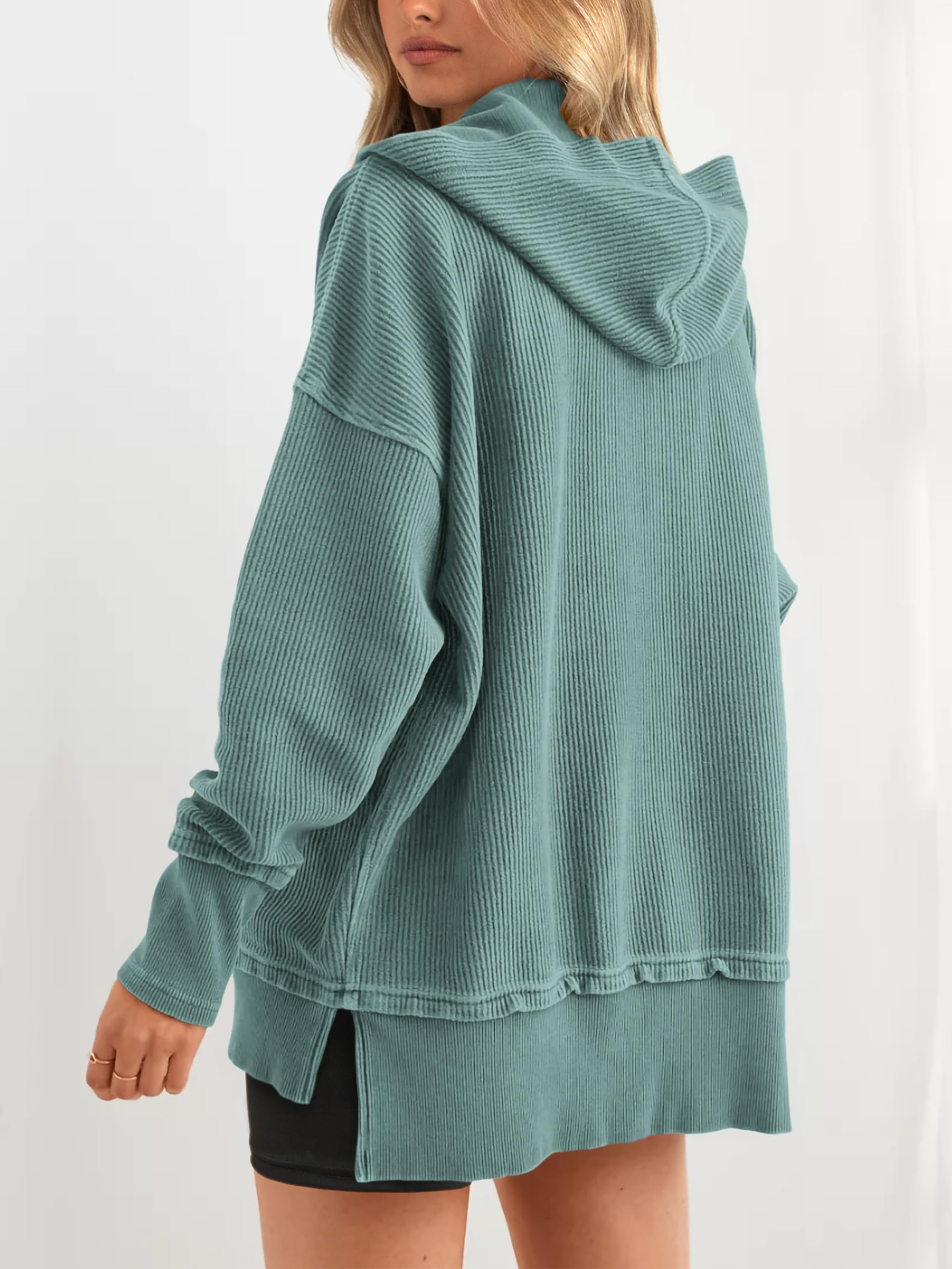 Women's Oversized Button V Neck Hoodie(Buy 2 Free Shipping)