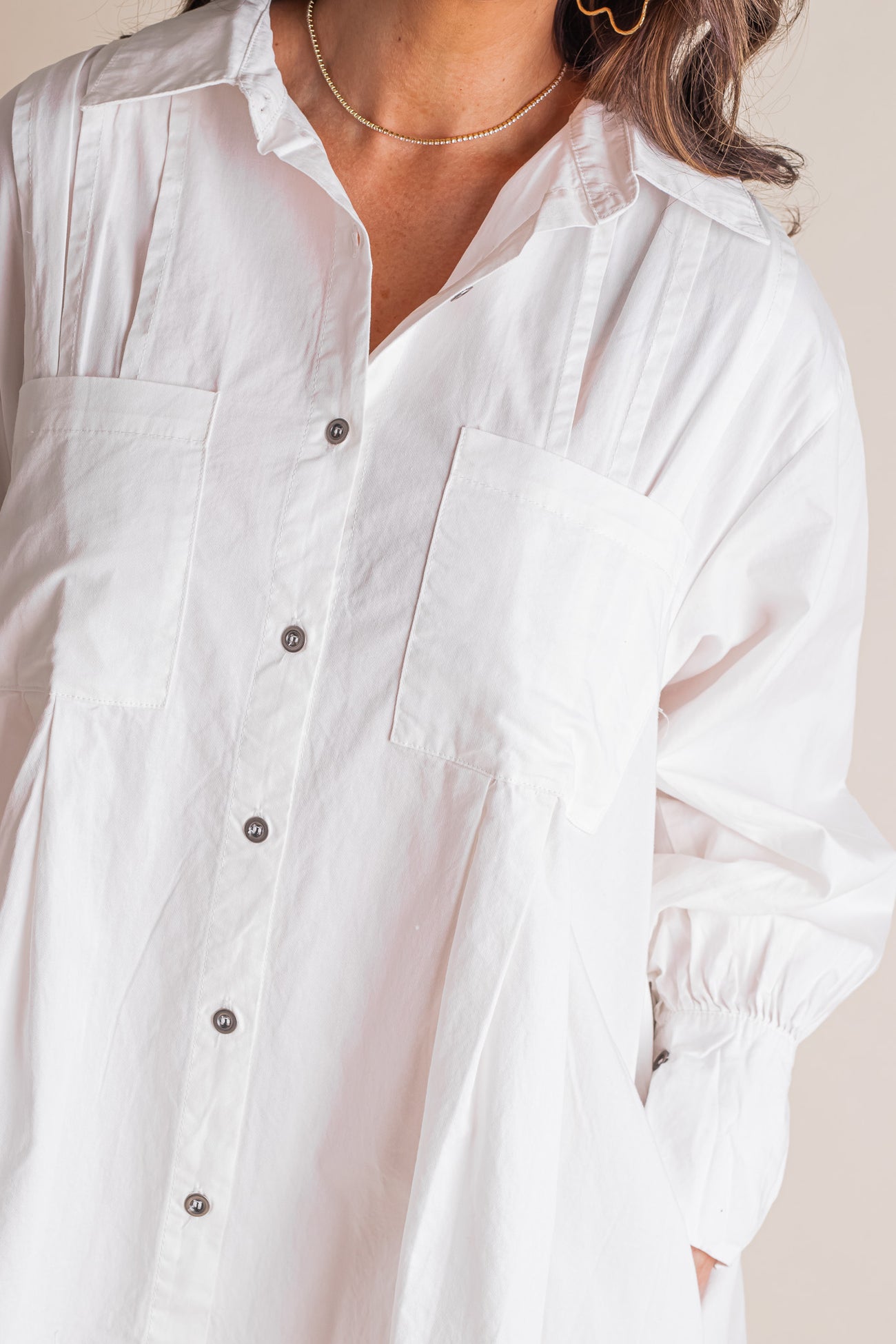 💝Women's Solid Button Pleated Shirt Dress(Buy 2 Free Shipping)