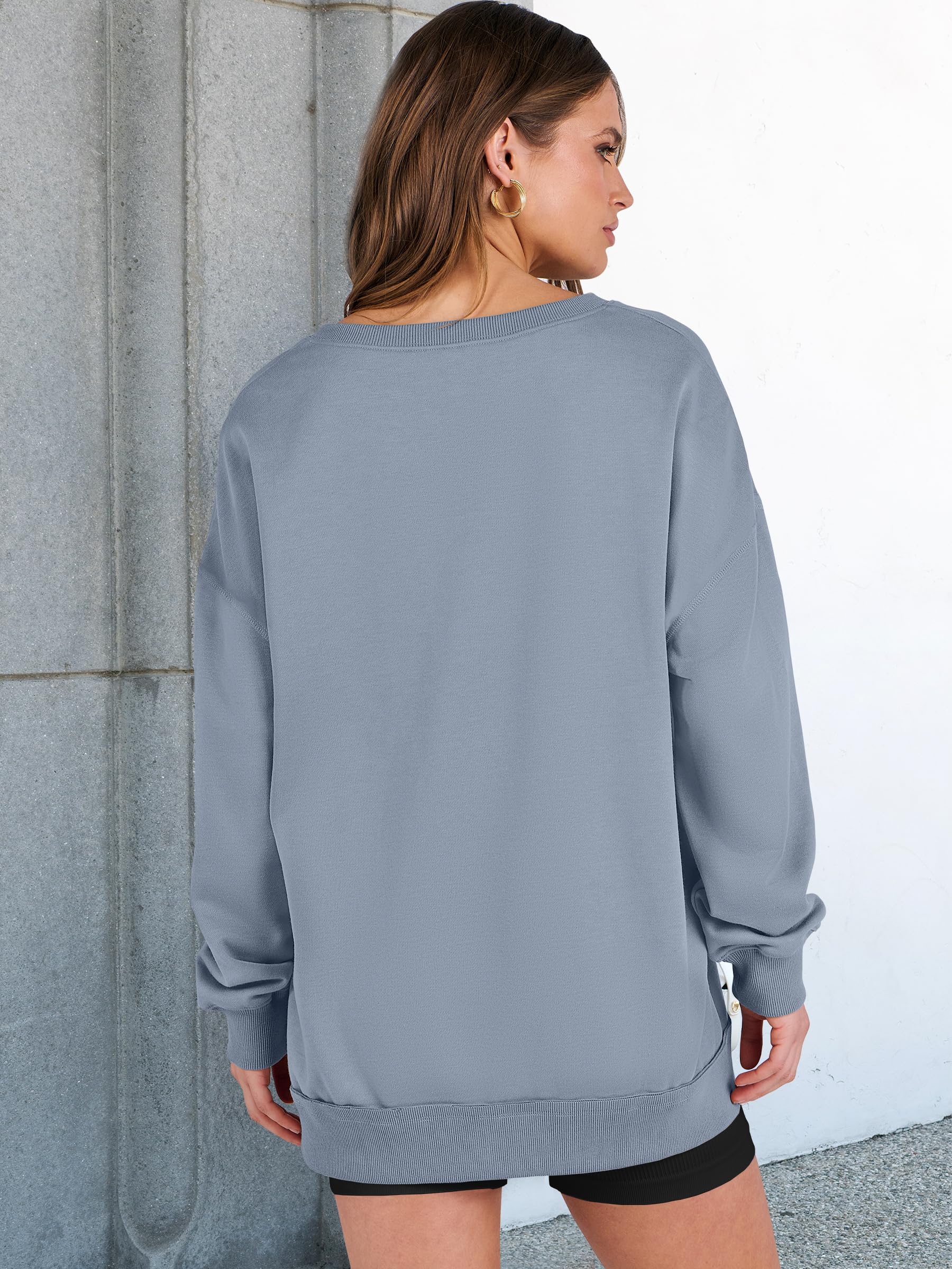 Women's  Casual Oversized  V Neck Long Sleeve Sweatshirt