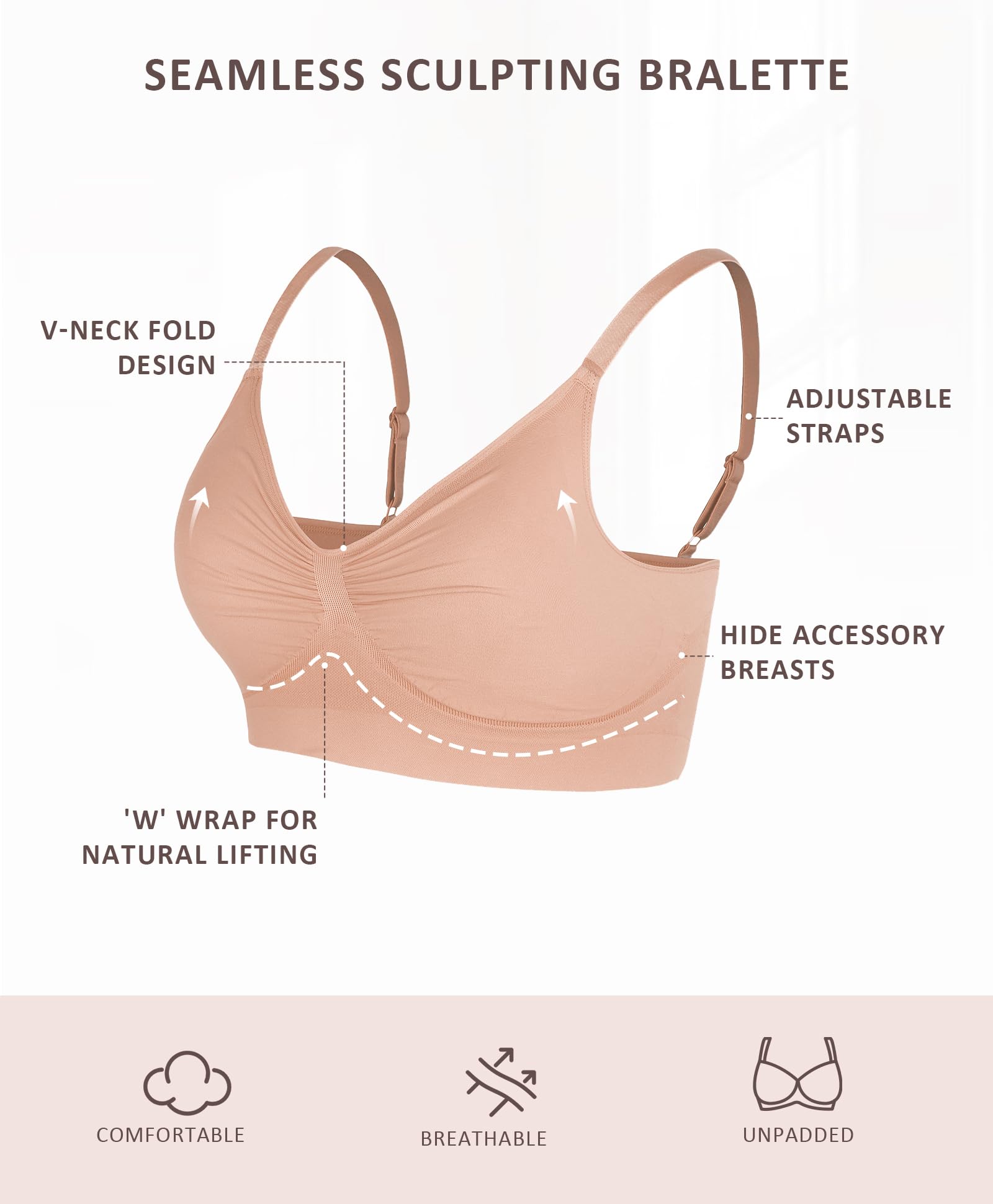 Bralettes for Women with Support Comfortable Bras No Underwire Seamless