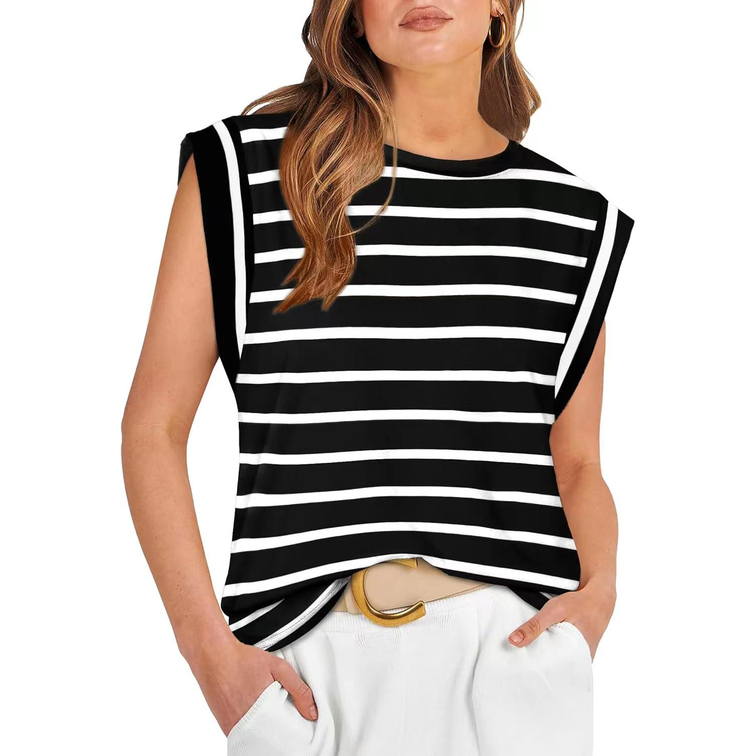 Women's Basic Fashion Casual Vest T-Shirt