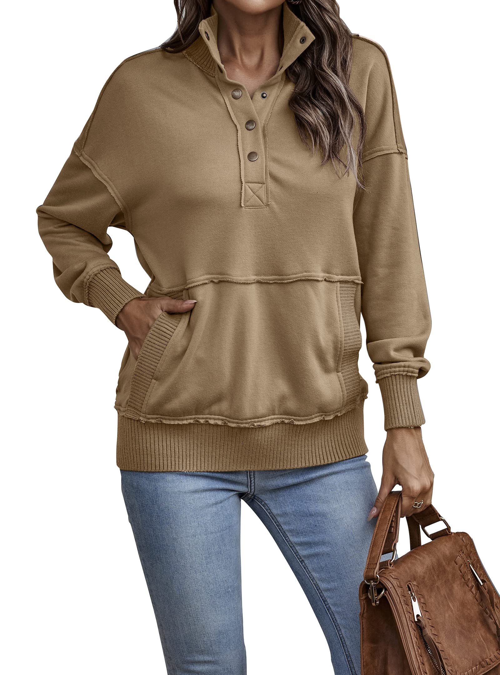 Womens Casual Button Loose Pullover Tops(Buy 2 Free Shipping)