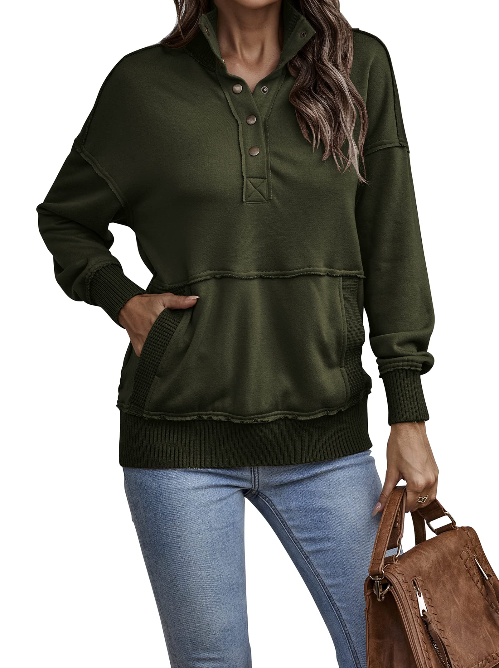 Womens Casual Button Loose Pullover Tops(Buy 2 Free Shipping)