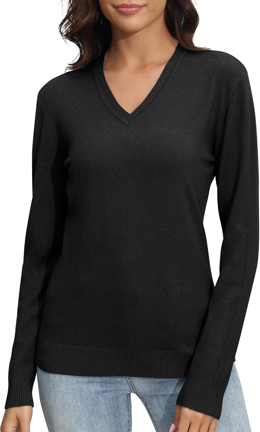 Women's Lightweight V-Neck Knit Sweater