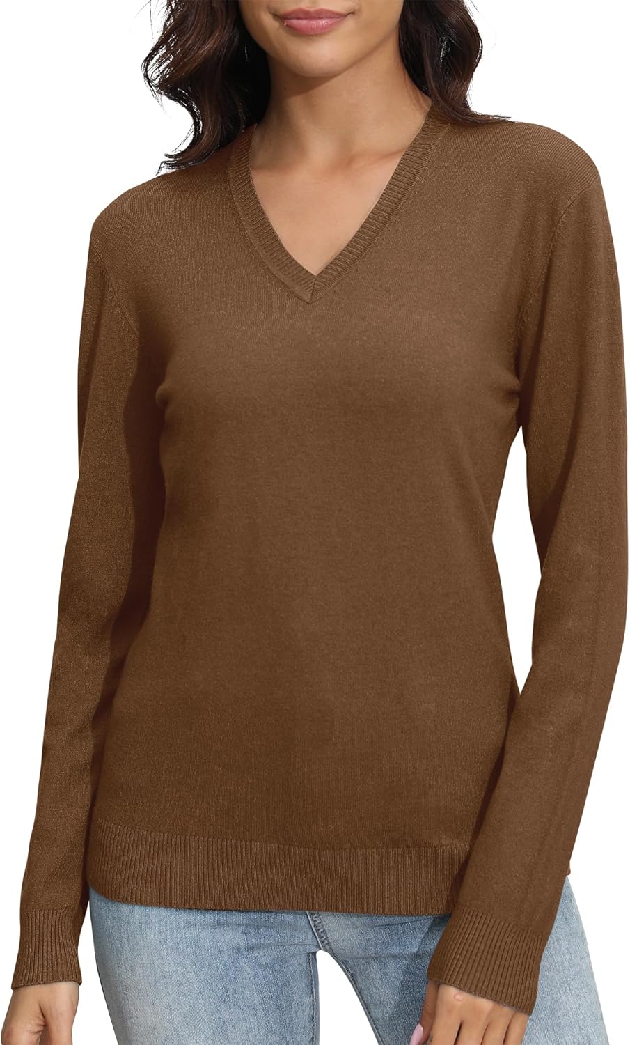 Women's Lightweight V-Neck Knit Sweater
