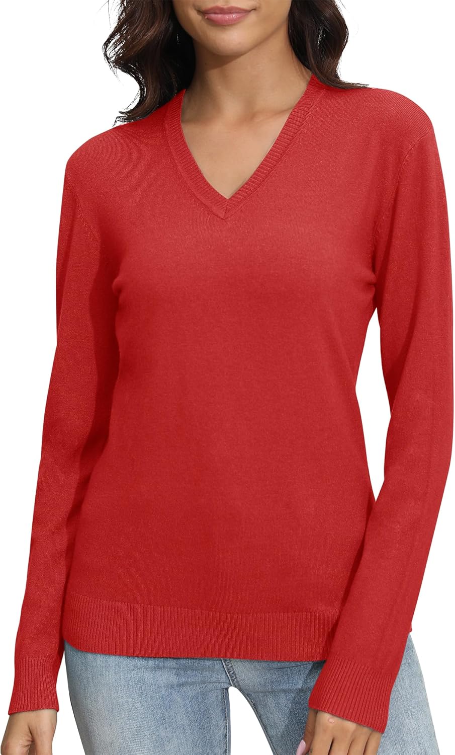 Women's Lightweight V-Neck Knit Sweater