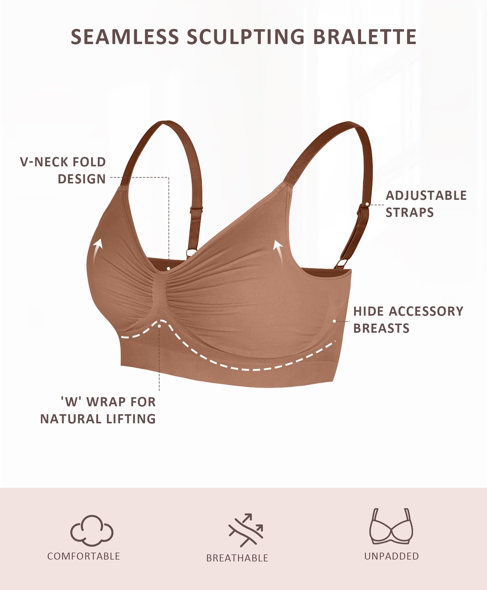 Bralettes for Women with Support Comfortable Bras No Underwire Seamless