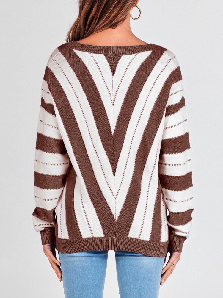 Striped Color Block Knitted Sweater