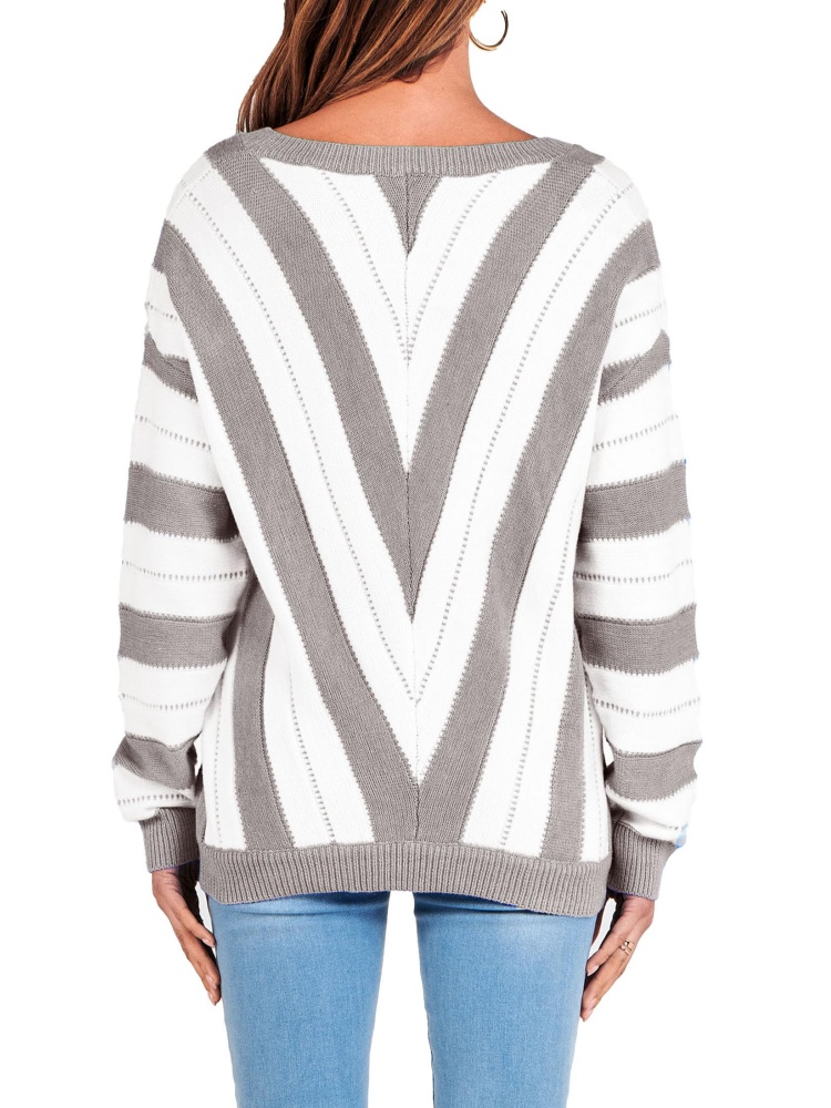 Striped Color Block Knitted Sweater