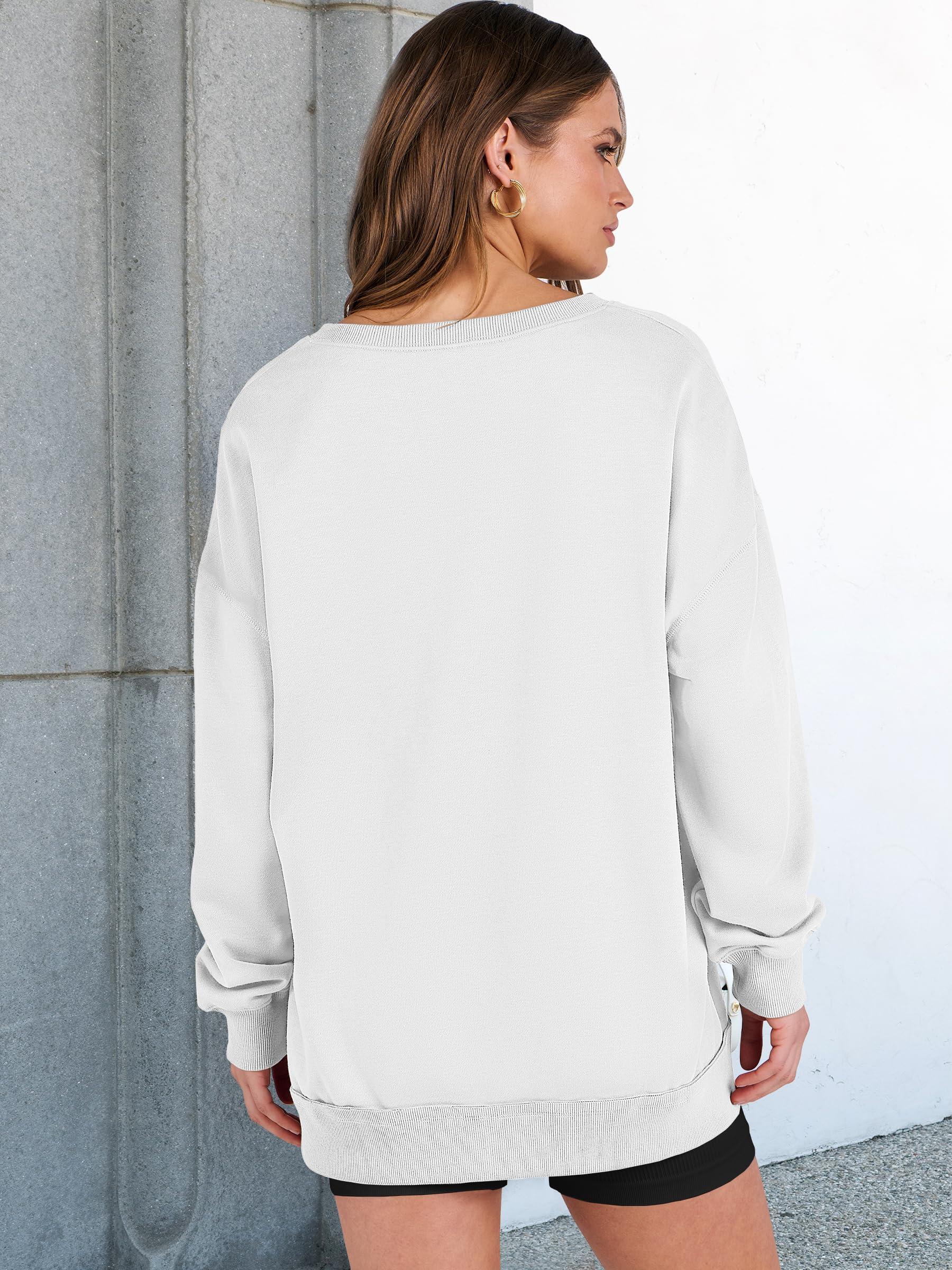Women's  Casual Oversized  V Neck Long Sleeve Sweatshirt