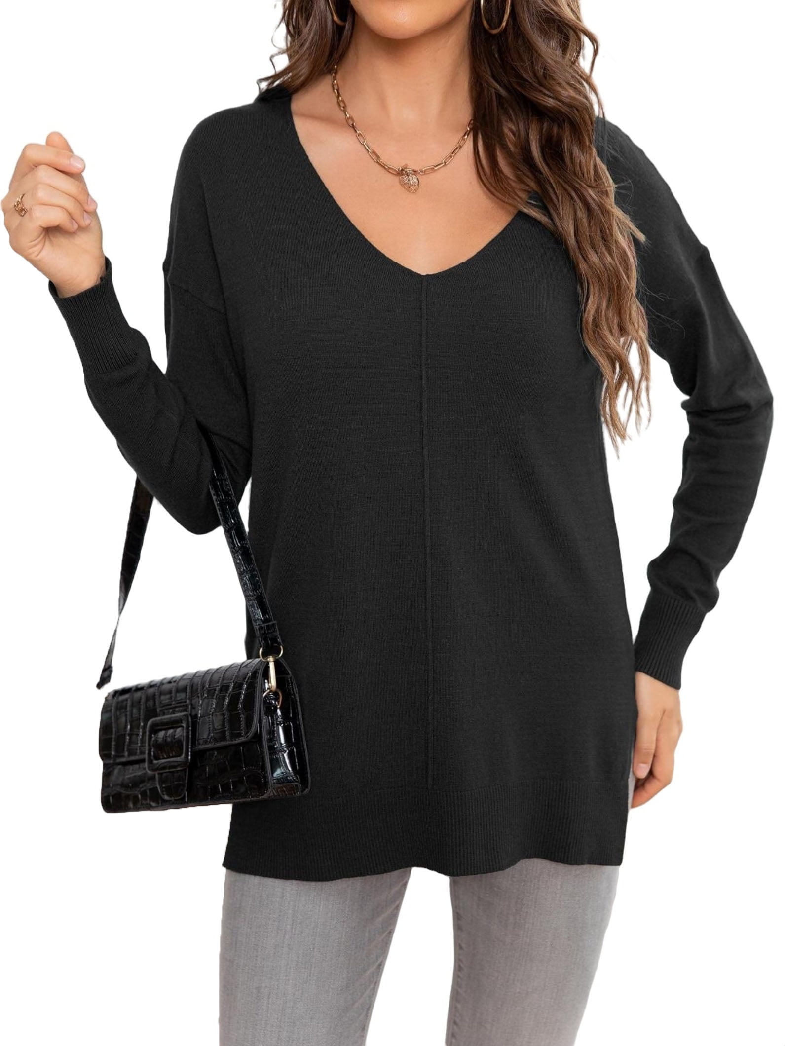 ✨Women's Casual Solid V Neck Pullover(Buy 2 Free Shipping)