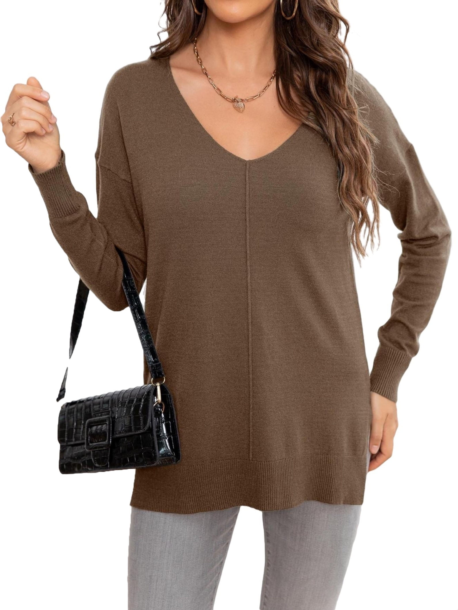 ✨Women's Casual Solid V Neck Pullover(Buy 2 Free Shipping)