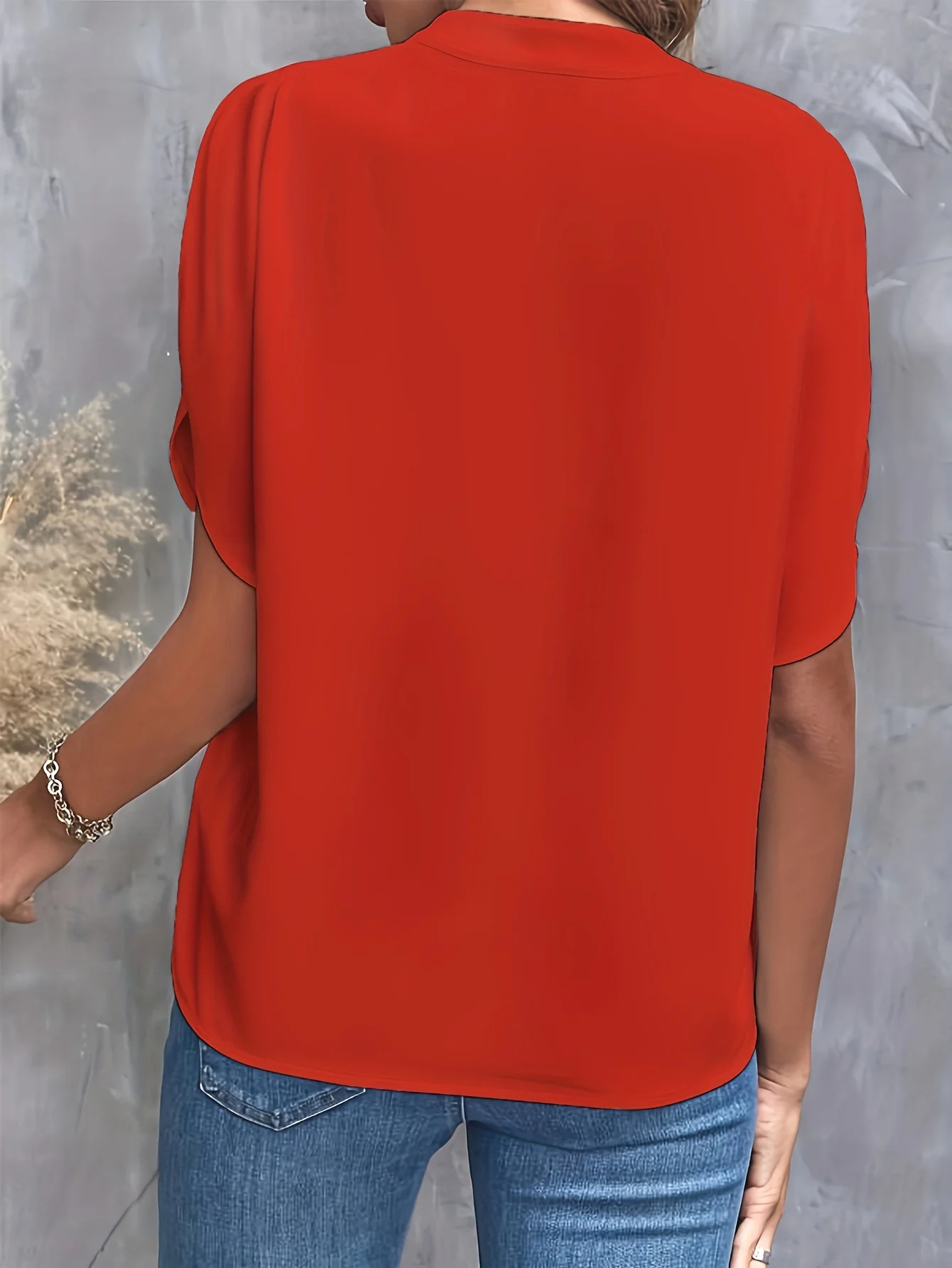 Women's Short Sleeve Solid Color Notch Collar Short Sleeve Shirt（Buy 3 Free Shipping）