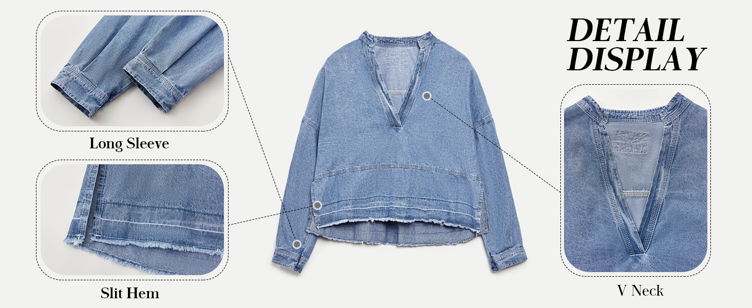 denim pullover