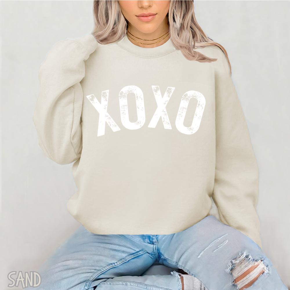 Women's Valentine's Day XOXO Pattern Heart Long-Sleeved Sweatshirt