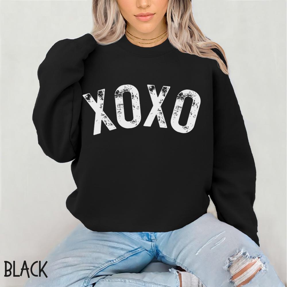 Women's Valentine's Day XOXO Pattern Heart Long-Sleeved Sweatshirt