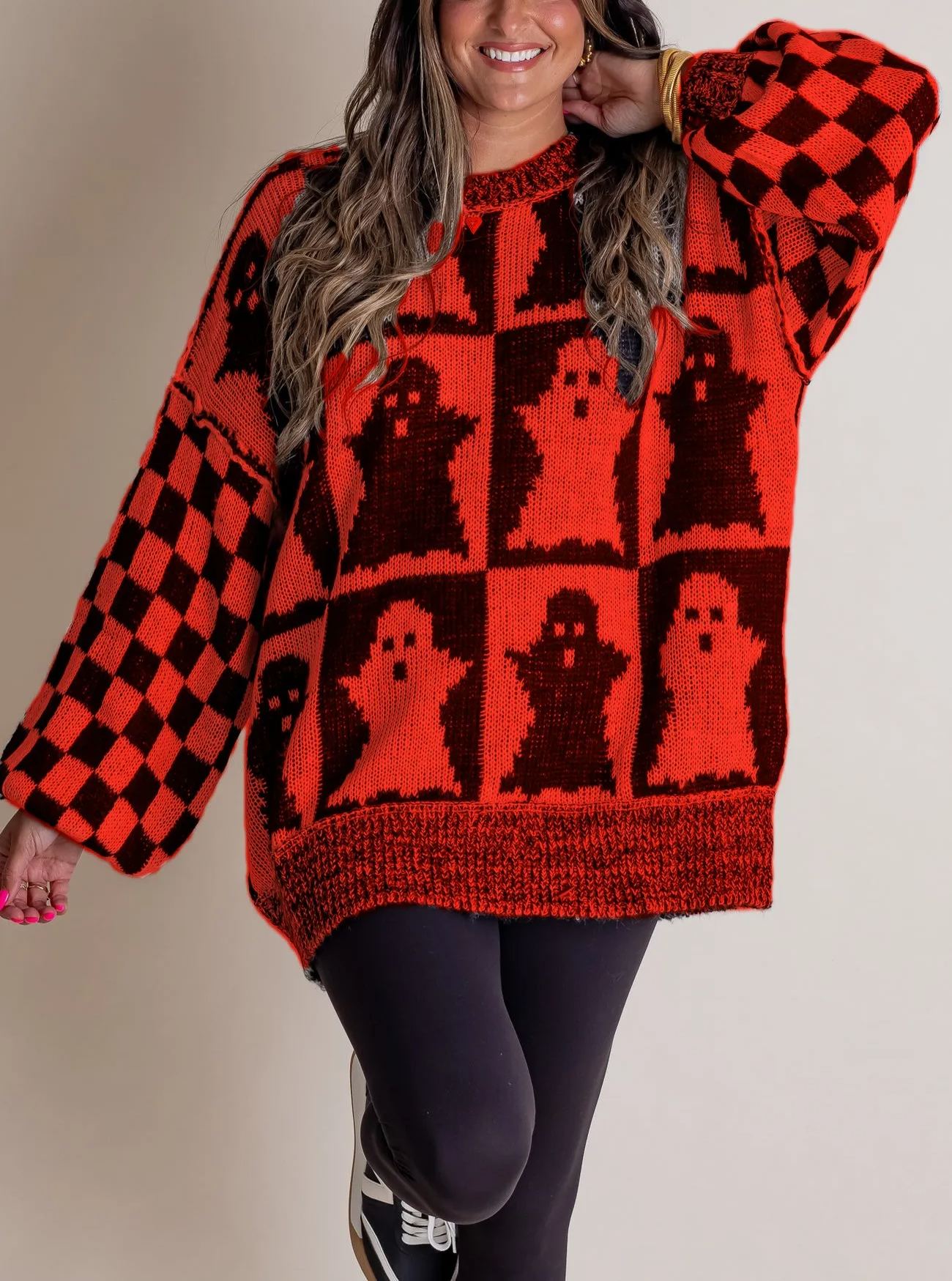 2024 Halloween Checkered Sweater-SPOOKY SEASON(40% OFF now!!!)