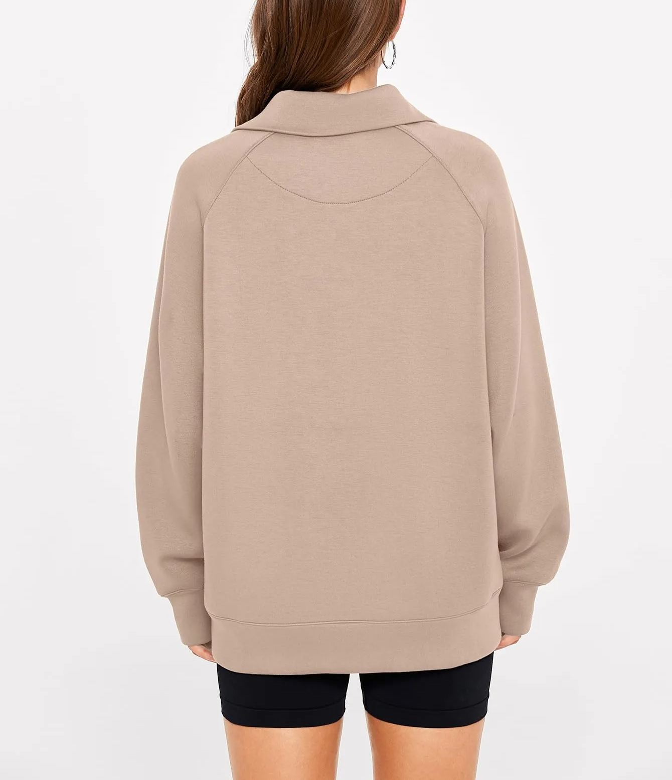 Women's Half Zip Oversized Sweatshirt with Pockets(BUY 2 10% OFF)