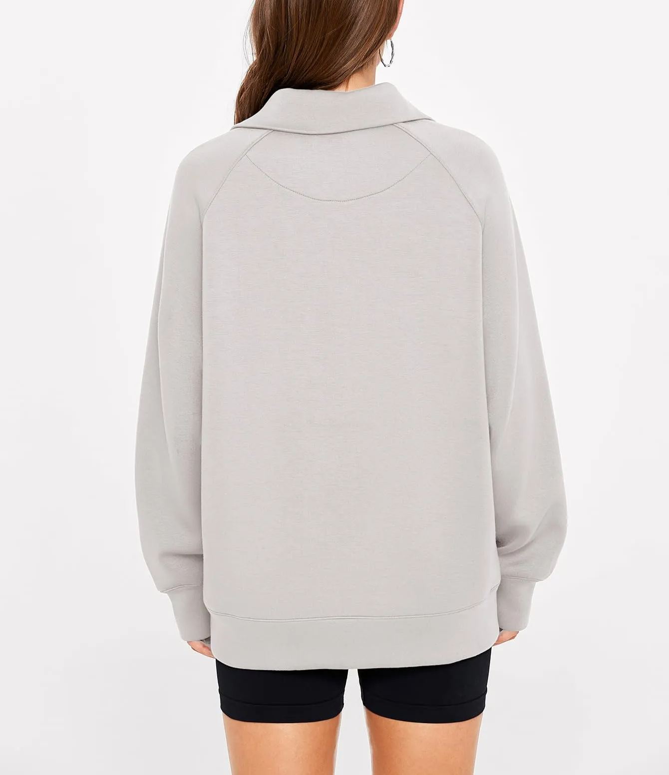 Women's Half Zip Oversized Sweatshirt with Pockets(BUY 2 10% OFF)