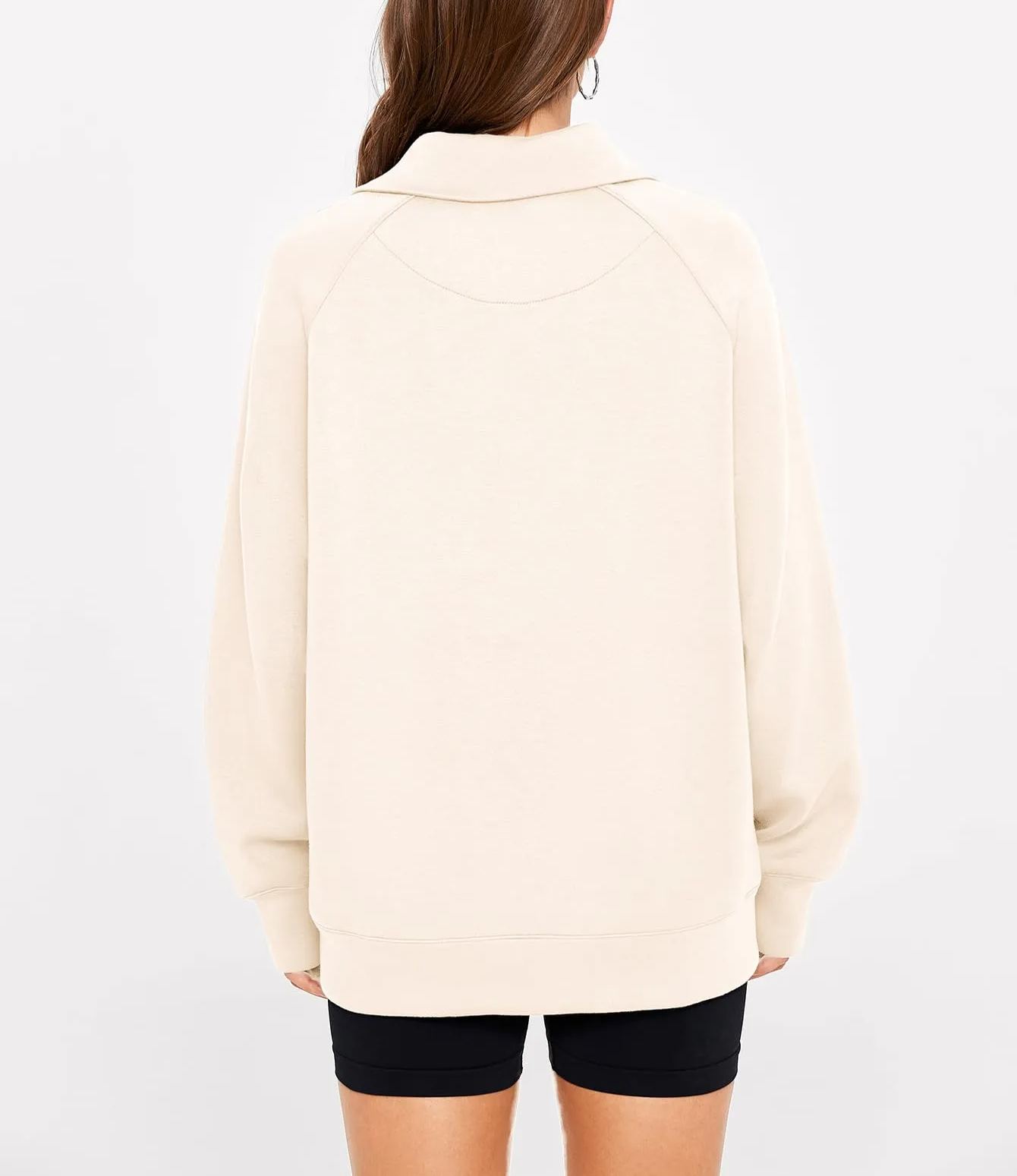 Women's Half Zip Oversized Sweatshirt with Pockets(BUY 2 10% OFF)