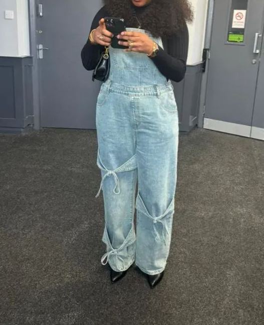 🎀Denim Bowknot Buckle Up Pocket Wide Leg Jumpsuit(Buy 2 Free Shipping)