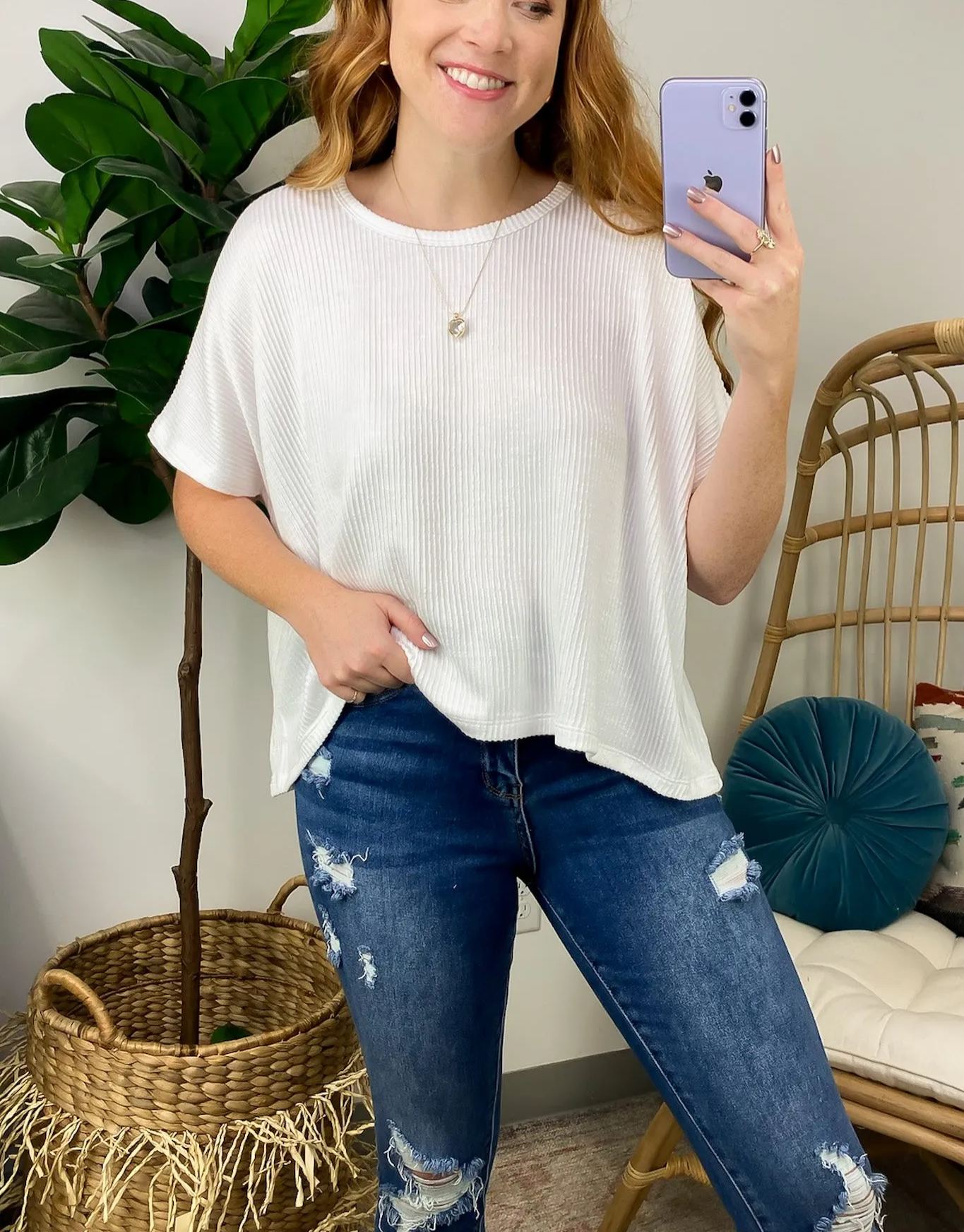 2024 SUMMER HOT🔥Two Tone Rib Knit Oversized Top