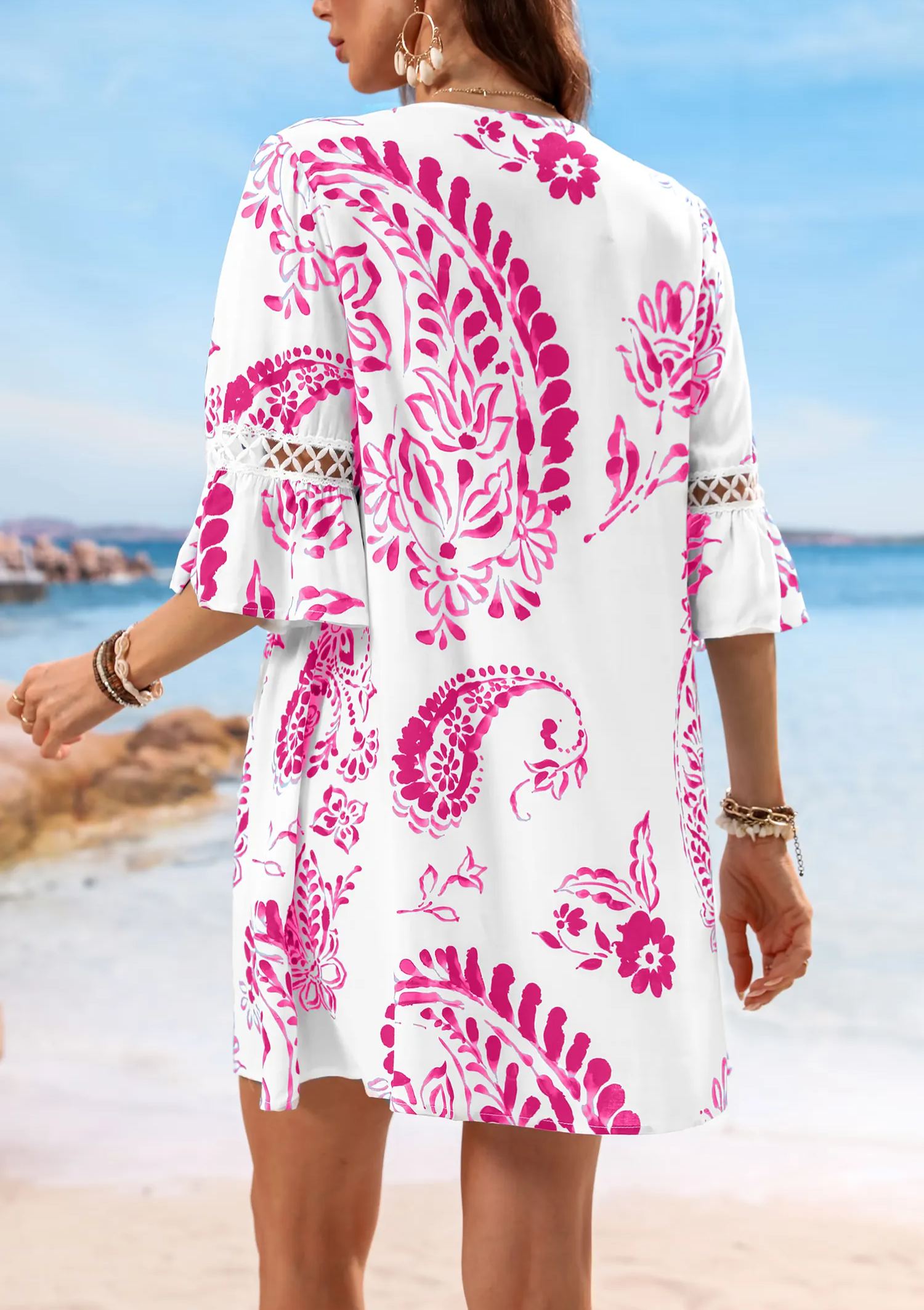 2025 New Floral Print Lace Dress